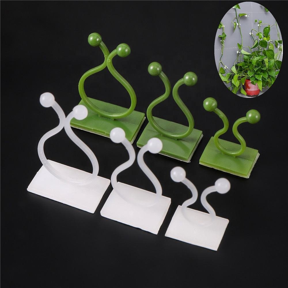 50 PCs । Self-Adhesive Plant Climbing Fixture Clip (Green) । CN-35